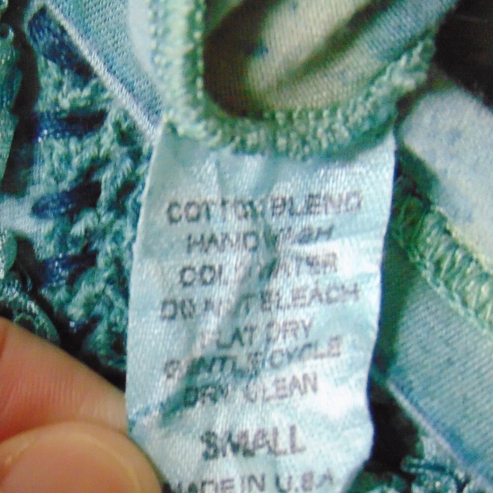 Mezon Teal Green Soutache Beaded Art to Wear Slim Fit Top Sm - Picture 8 of 8